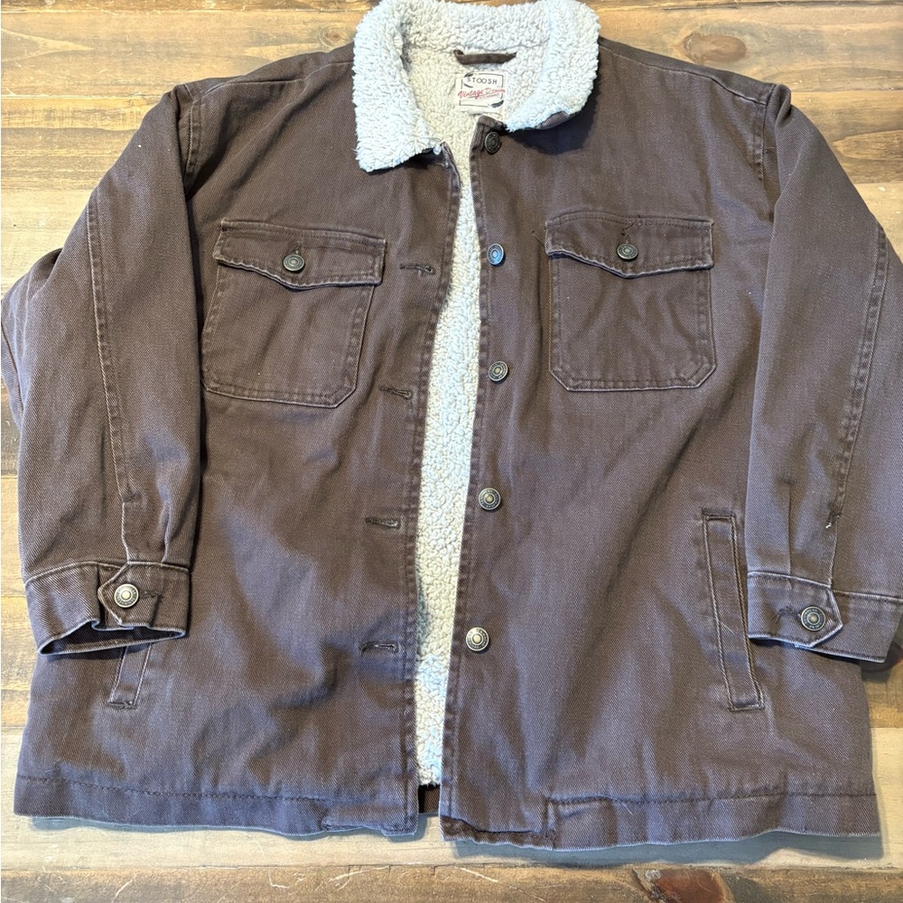 Stoosh Brown Sherpa-Lined Jacket